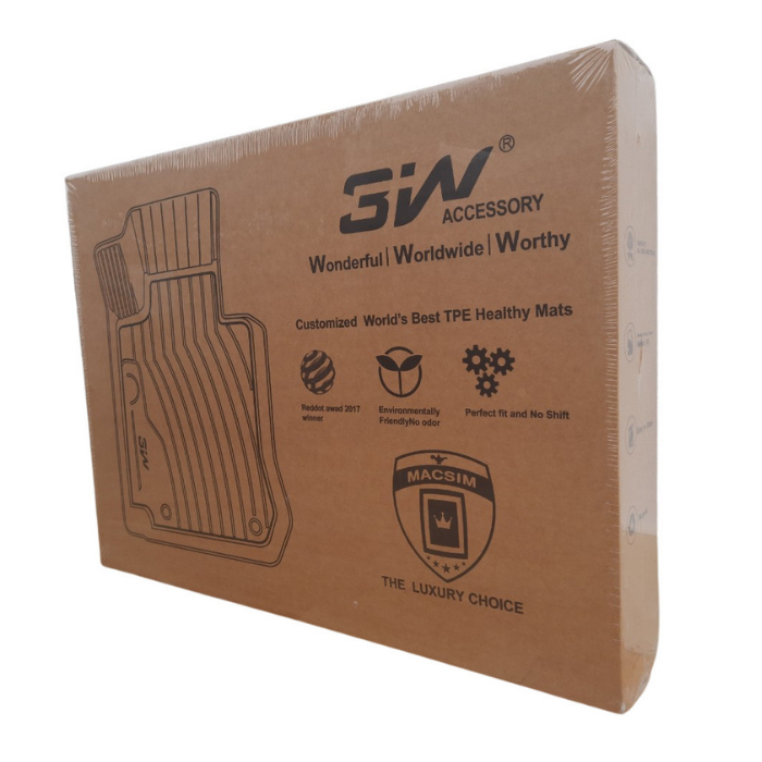 Thảm lót sàn xe ô tô LANDROVER DEFENDER 2021 + nhãn hiệu Macsim 3W - chất liệu nhựa TPE đúc khuôn cao cấp - màu đen