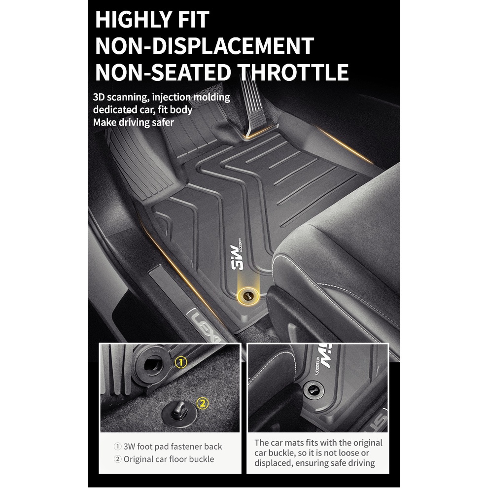 Thảm nhựa đúc nguyên khối Lexus GS 2011-2020 Macsim 3W