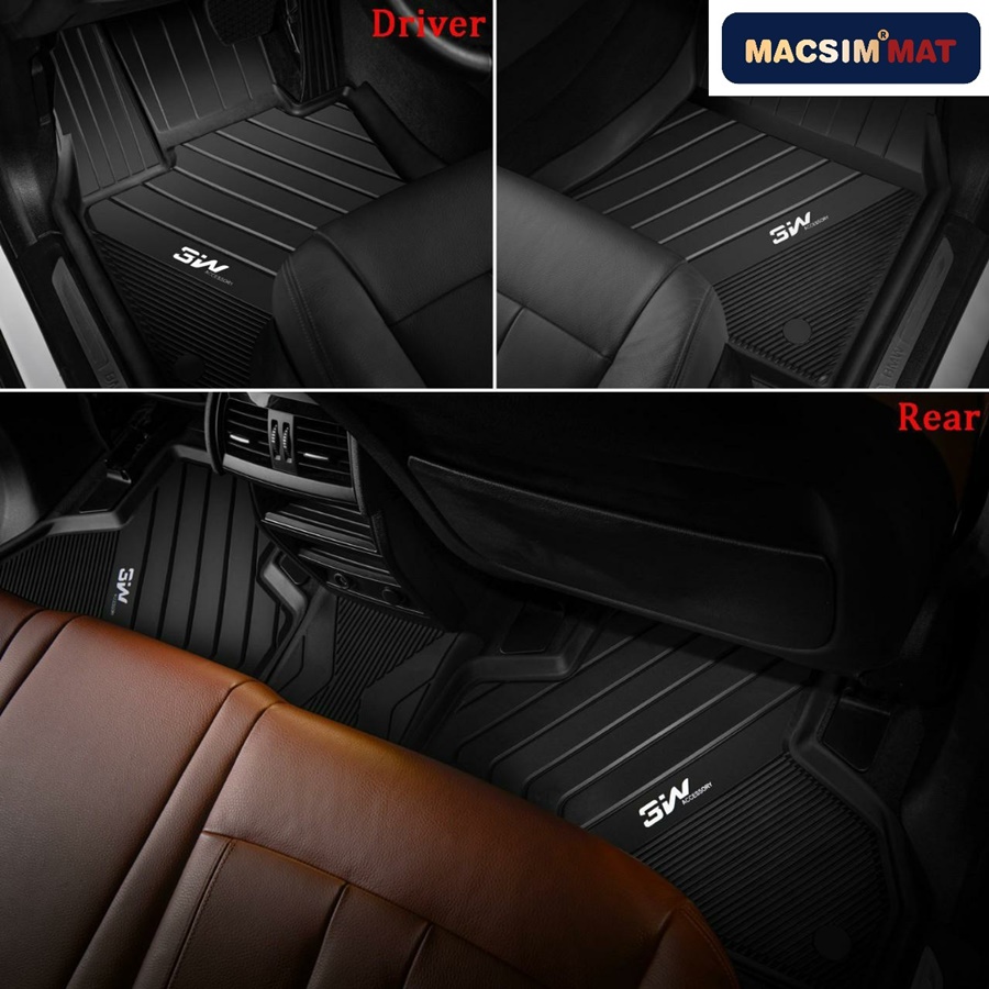 Thảm (hàng ghế 1) lót sàn xe ô tô BMW X1 2015-đến nay nhãn hiệu Macsim 3W - chất liệu nhựa TPE đúc khuôn cao cấp - màu đen