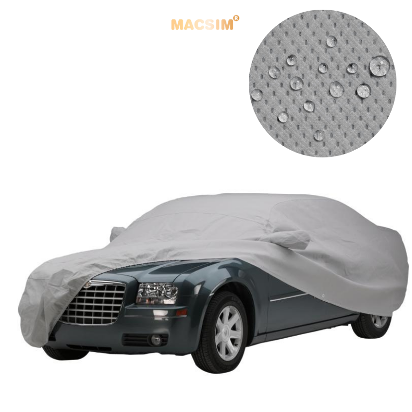 Bạt phủ ô tô chất liệu vải không dệt 3 lớp cao cấp thương hiệu MACSIM xe Vinfast Lux A màu ghi