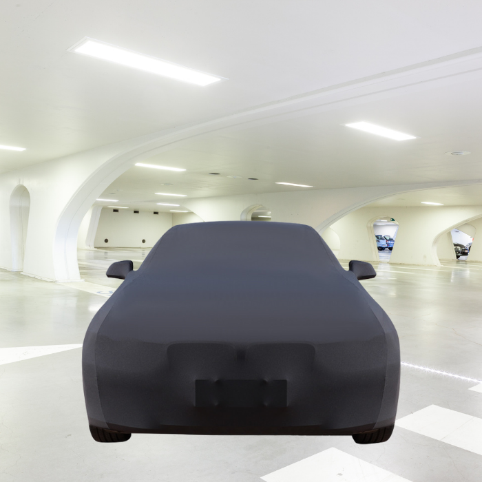Bạt phủ ô tô trong nhà sedan cỡ 3L vải thun - màu đen