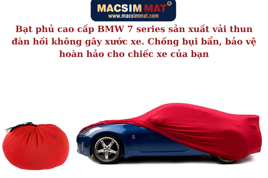 Bạt phủ ô tô trong nhà dòng sedan cỡ XL nhãn hiệu Macsim sử dụng trong nhà chất liệu vải thun - màu đỏ