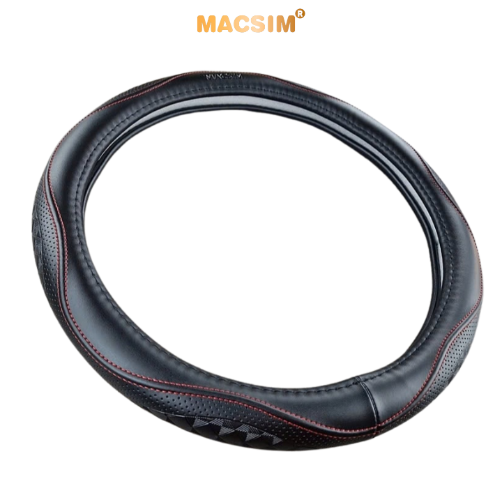 Bọc vô lăng cao cấp Macsim mã L38T mới chất liệu da thật - Khâu tay 100% phù hợp các loại xe