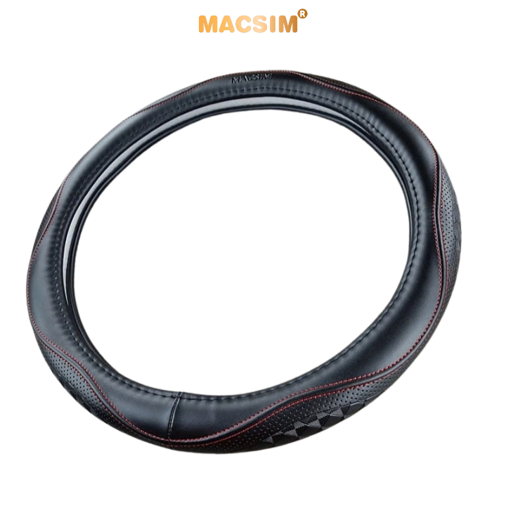 Bọc vô lăng cao cấp Macsim mã L38T mới chất liệu da thật - Khâu tay 100% phù hợp các loại xe