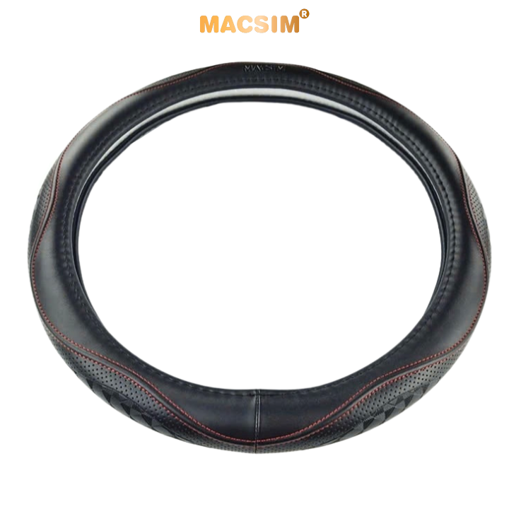 Bọc vô lăng cao cấp Macsim mã L38T mới chất liệu da thật - Khâu tay 100% phù hợp các loại xe
