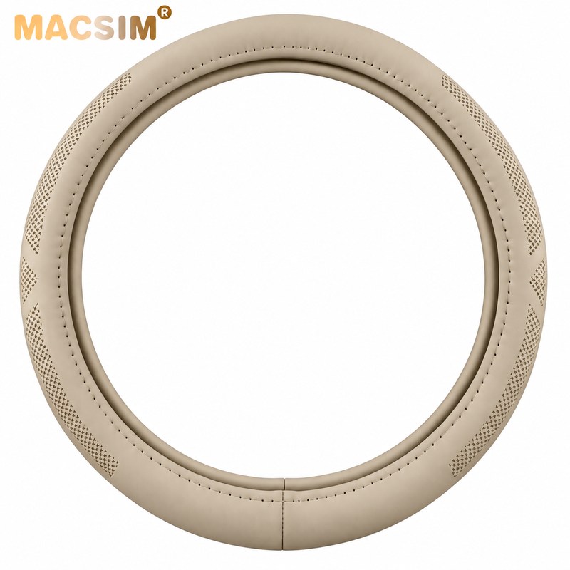 Bọc vô lăng ô tô da napan lõi silicon mã 8933 màu be