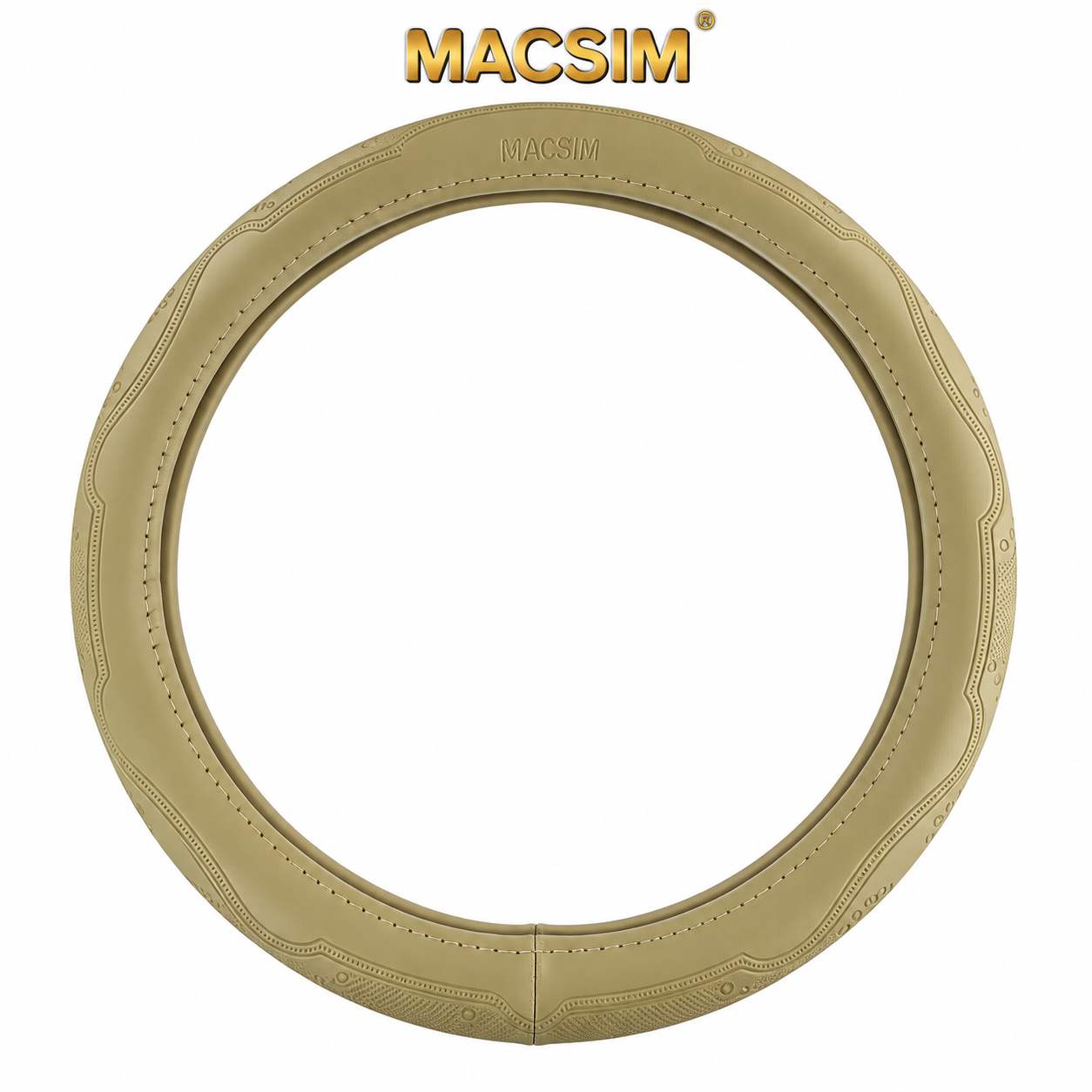 Bọc Vô Lăng Ô Tô MG ZS MACSIM – L611 – Da thật màu be. lõi silicon