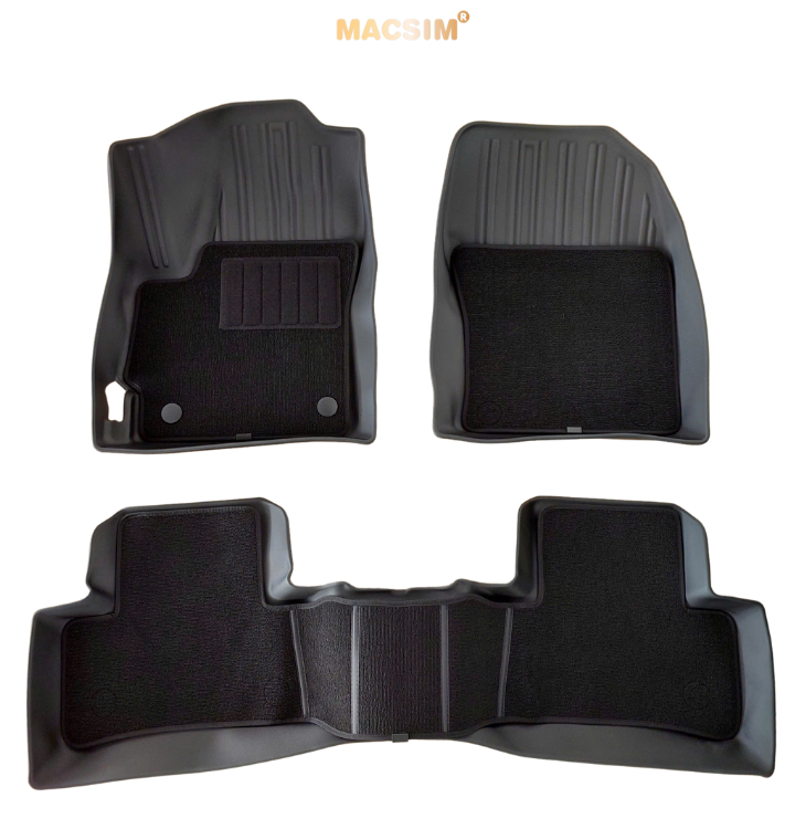 Thảm lót sàn (sd4) ô tô 2 lớp cao cấp dành cho xe Toyota Cross 2020 - tới nay  nhãn hiệu Macsim chất liệu TPE màu đen