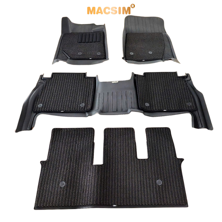 ( 3 hàng ghế) Thảm lót sàn 2 lớp  xe ô tô TOYOTA LAND CRUISER 2009- 2023/ Lexus Lx570 Nhãn hiệu Macsim 3W  chất liệu nhựa TPE đúc khuôn cao cấp - màu đen