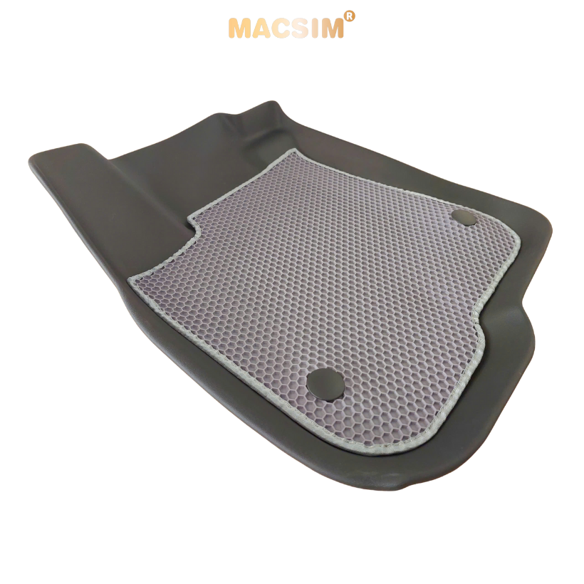 Thảm sd3 dạng lưới lục giác 2 lớp Honda CRV 2023+ (màu ghi)  bề mặt cao su siêu sạch nhãn hiệu Macsim
