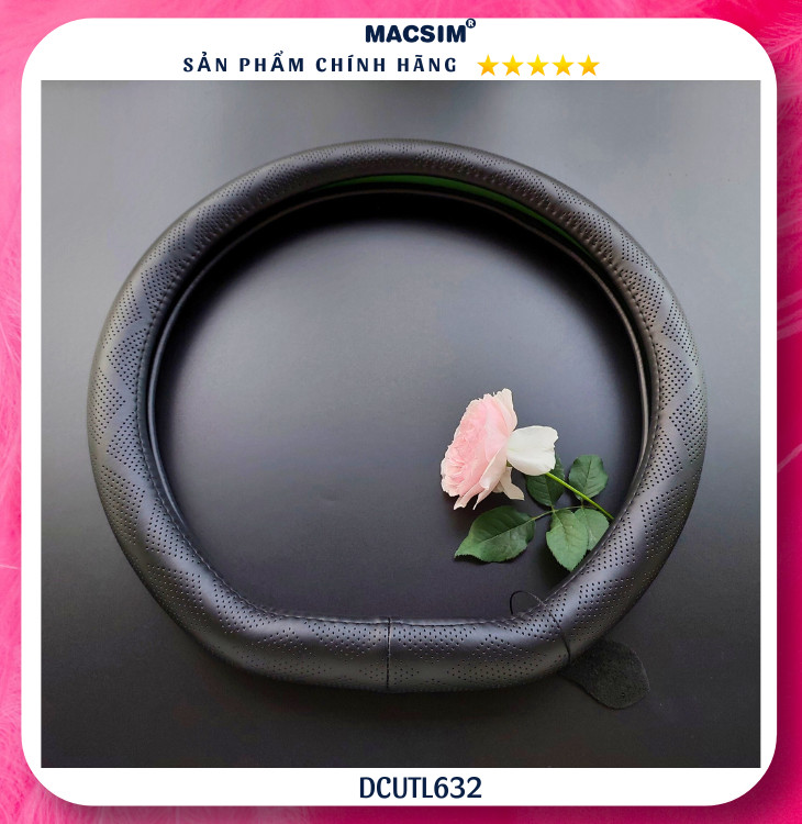 Bọc Vô Lăng Ô Tô VinFast VF5 MACSIM mã Dcut L632-2 – Da thật, khâu tay, lõi cao su non
