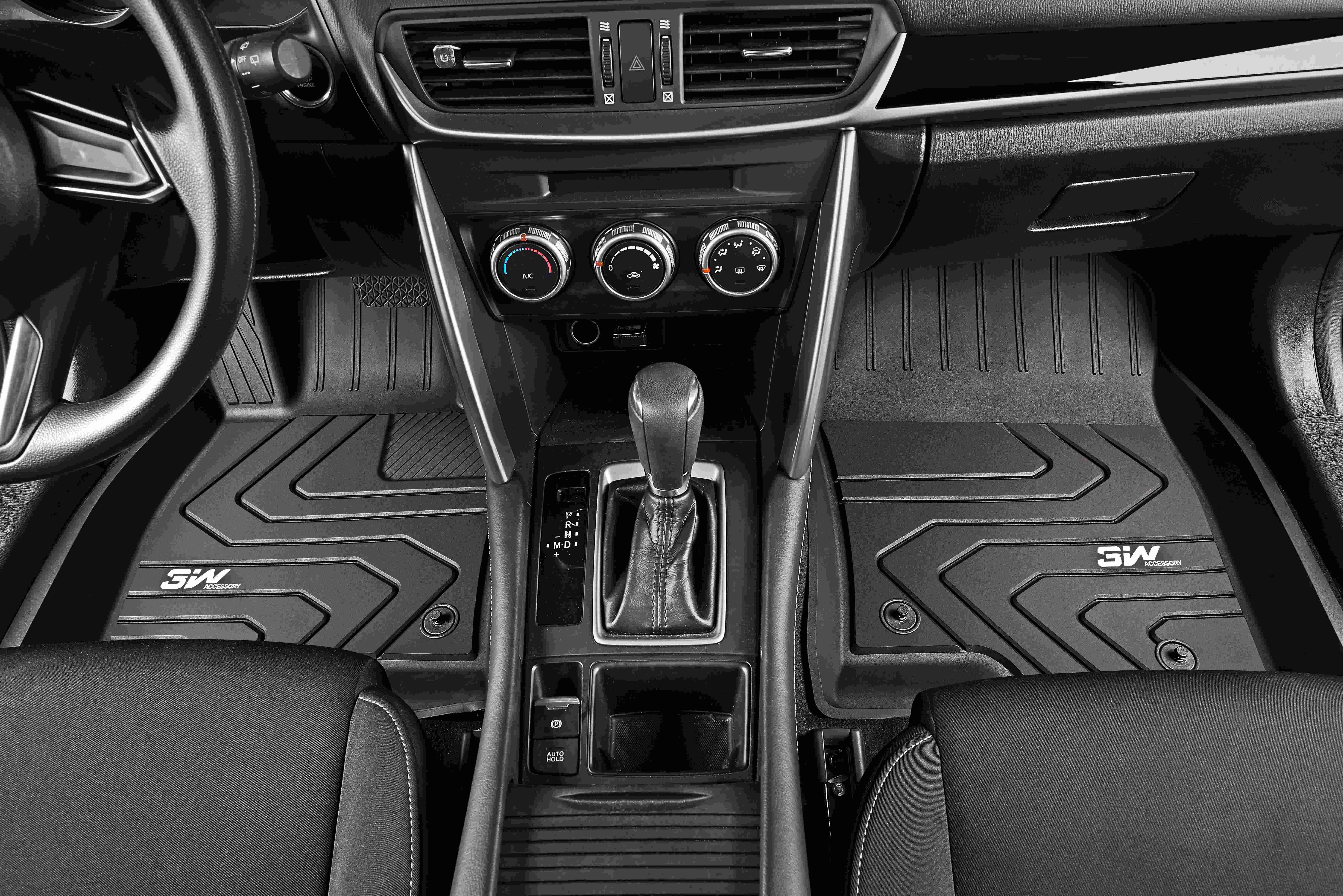 Thảm lót sàn xe ô tô MAZDA 6 ATENZA 2013- đến nay Nhãn hiệu Macsim 3W chất liệu nhựa TPE đúc khuôn cao cấp - màu đen