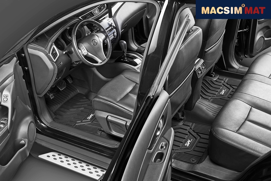 Thảm lót sàn xe ô tô  NISSAN X- trail 2013- đến nay Nhãn hiệu Macsim 3W chất liệu nhựa TPE đúc khuôn cao cấp - màu đen