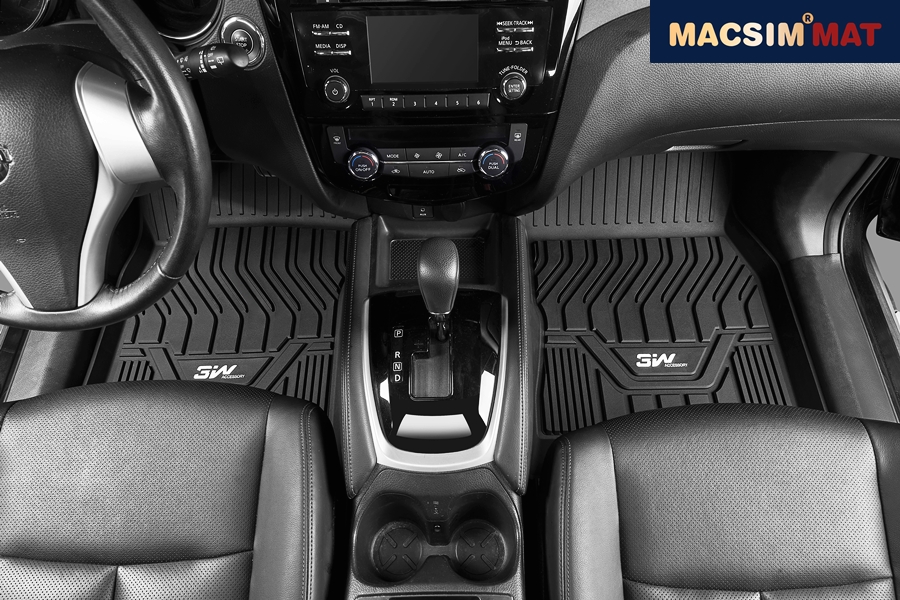 Thảm lót sàn xe ô tô  NISSAN X- trail 2013- đến nay Nhãn hiệu Macsim 3W chất liệu nhựa TPE đúc khuôn cao cấp - màu đen