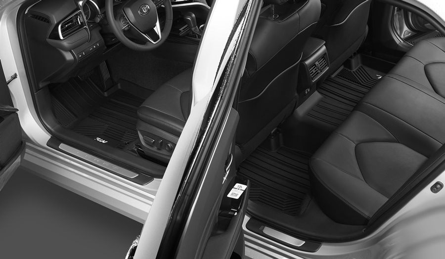 Thảm lót sàn xe ô tô  TOYOTA NEW CAMRY 2018- 2022+ Nhãn hiệu Macsim 3W chất liệu nhựa TPE đúc khuôn cao cấp màu đen