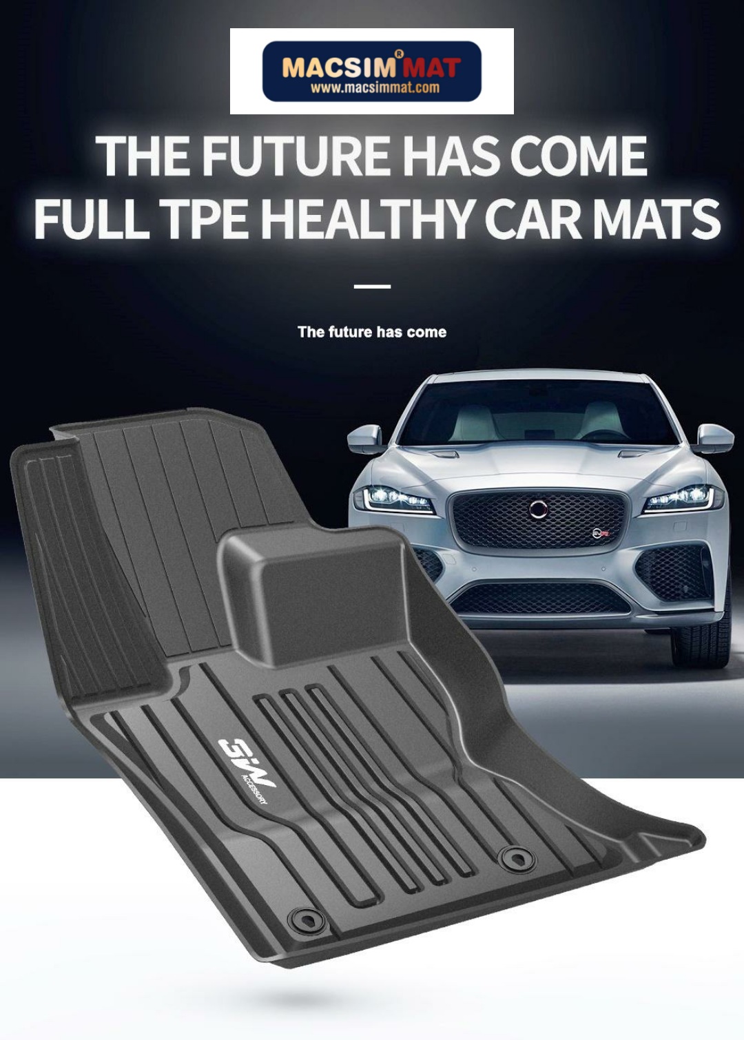 Thảm lót sàn xe ô tô JAGUAR F - PACE 2014- đến nay Macsim 3W – TPE đúc khuôn cao cấp, Dễ vệ sinh