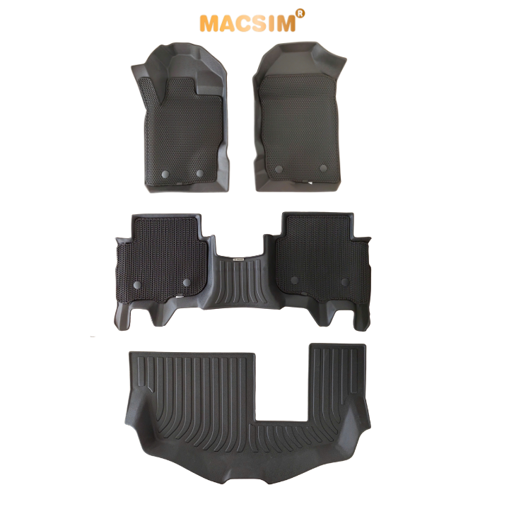 Thảm sd1 2 lớp dạng lưới lục giác Ford Everest 2016-2022 bề mặt cao su siêu sạch nhãn hiệu Macsim