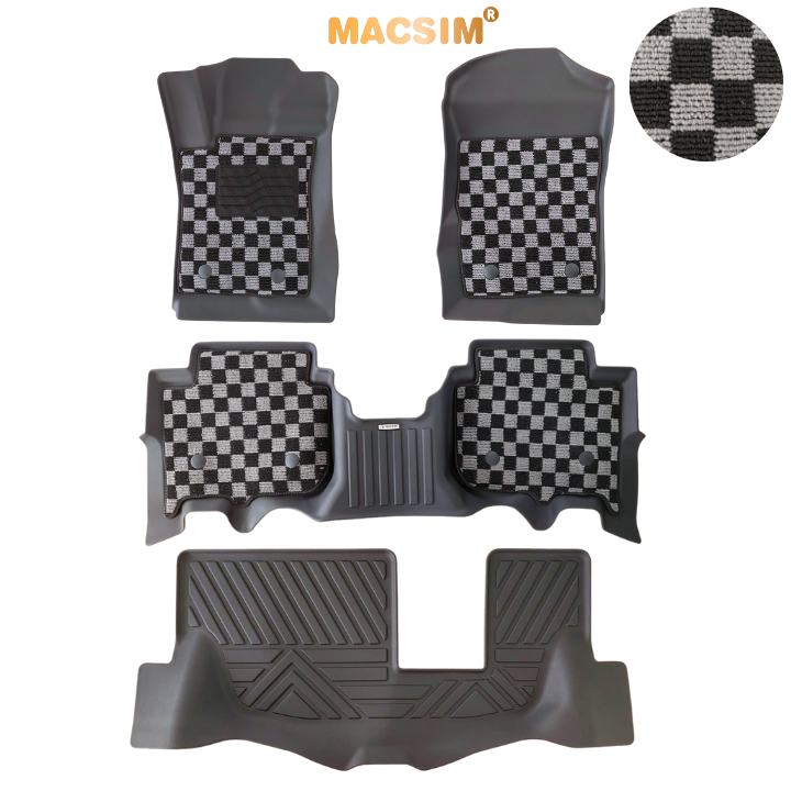 Thảm lót sàn ô tô Ford Everest 2023+ Macsim – Ca rô, chuẩn phom, Dễ Vệ Sinh (Mã 03)