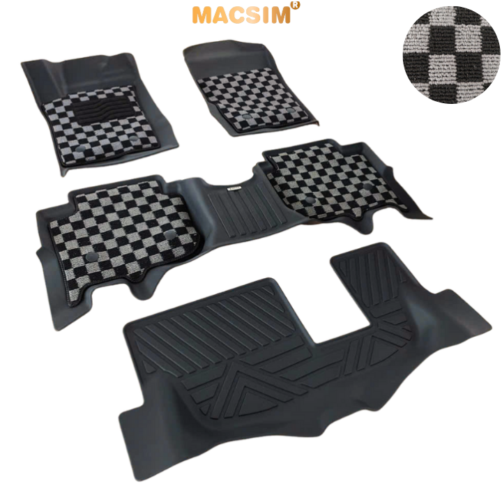 Thảm lót sàn ô tô Ford Everest 2023+ Macsim – Ca rô, chuẩn phom, Dễ Vệ Sinh (Mã 03)