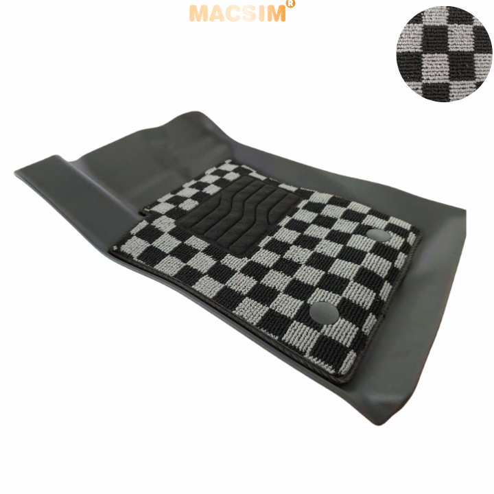 Thảm lót sàn ô tô Ford Everest 2023+ Macsim – Ca rô, chuẩn phom, Dễ Vệ Sinh (Mã 03)