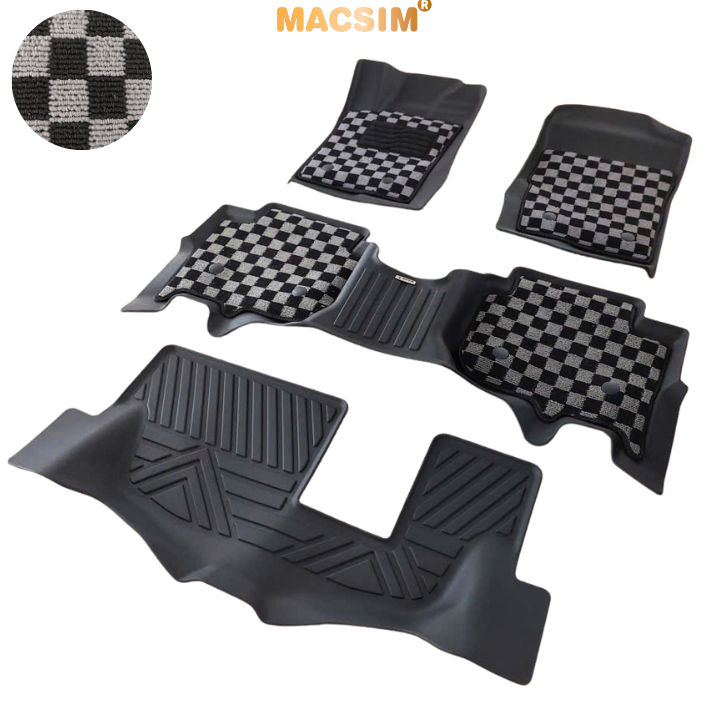 Thảm lót sàn ô tô Ford Everest 2023+ Macsim – Ca rô, chuẩn phom, Dễ Vệ Sinh (Mã 03)
