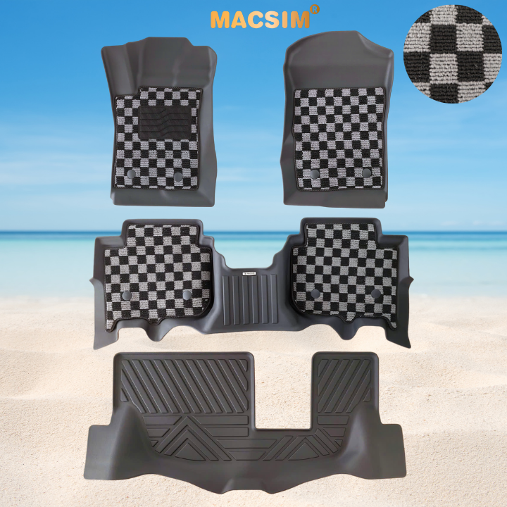 Thảm lót sàn ô tô Ford Everest 2023+ Macsim – Ca rô, chuẩn phom, Dễ Vệ Sinh (Mã 03)
