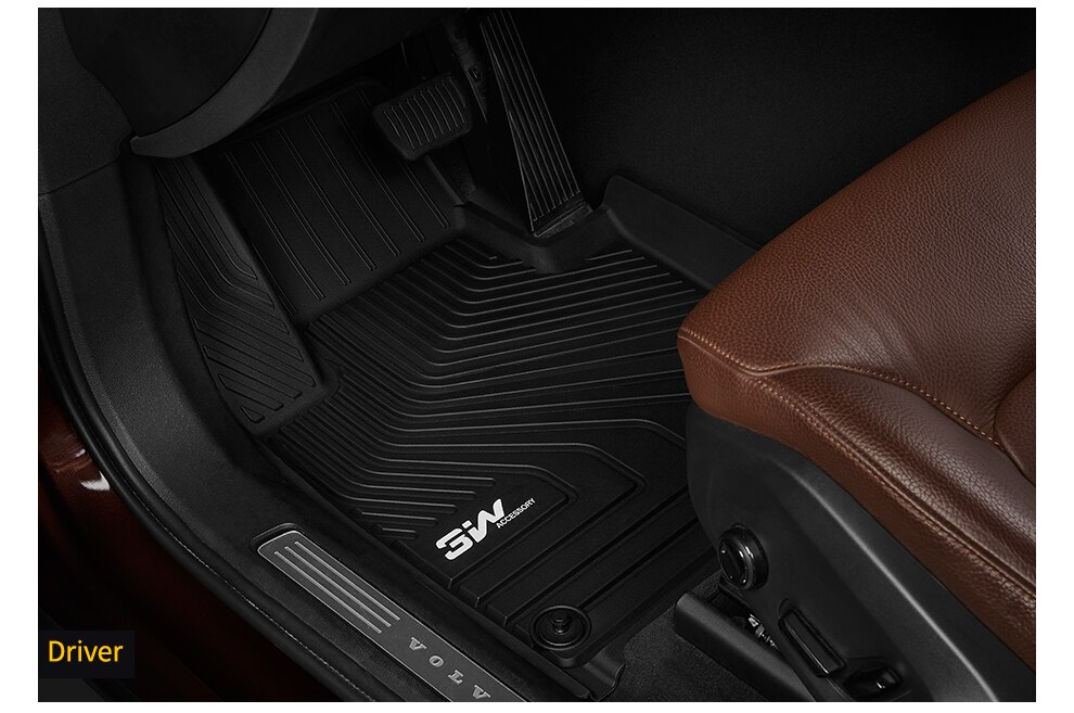 Thảm lót sàn xe ô tô  Volvo S90 LWB new Nhãn hiệu Macsim 3W chất liệu nhựa TPE đúc khuôn cao cấp - màu đen