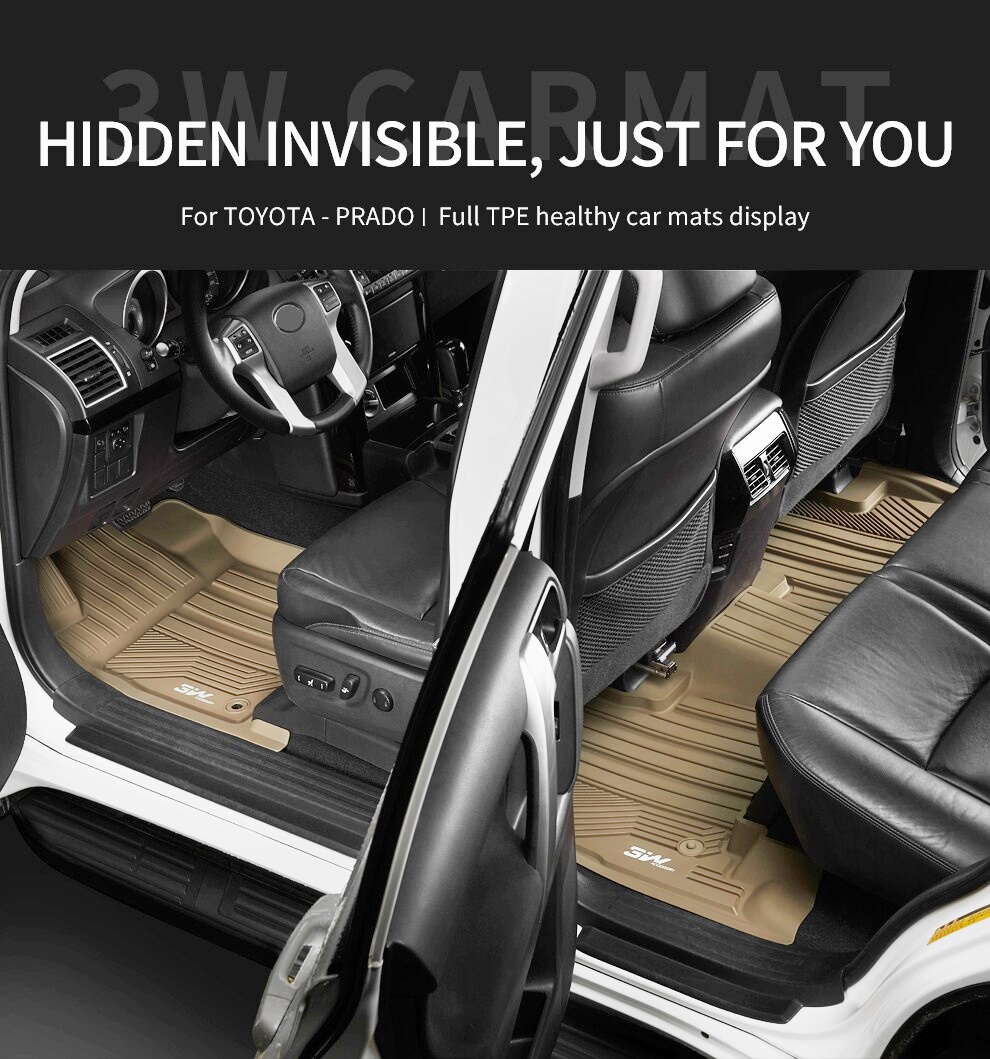Thảm lót sàn xe ô tô TOYOTA PRADO màu đen Macsim 3W