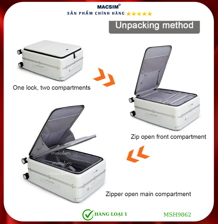 Vali cao cấp Macsim Hanke MSH9862 - Hàng loại 1