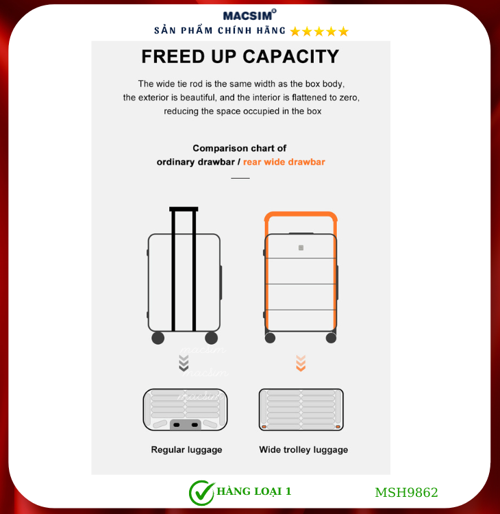 Vali cao cấp Macsim Hanke MSH9862 - Hàng loại 1