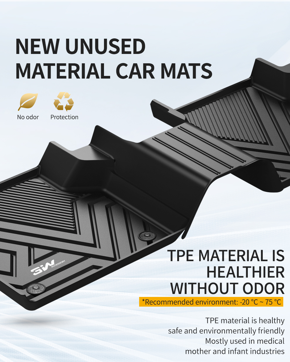 Thảm lót sàn xe ô tô  VOLKSWAGEN TIGUAN L 2018- đến nay Nhãn hiệu Macsim 3W chất liệu nhựa TPE đúc khuôn cao cấp - màu đen