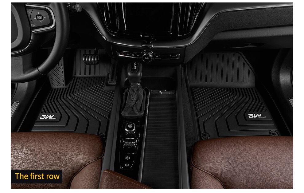 Thảm lót sàn xe ô tô  Volvo S90 LWB new Nhãn hiệu Macsim 3W chất liệu nhựa TPE đúc khuôn cao cấp - màu đen