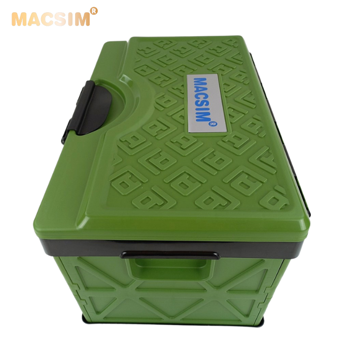 Hộp đựng đồ xếp gọn 48l maut xanh đen kích thước 50cm x 32cm  x 31cm - hộp đựng đồ trong cốp ô tô nhãn hiệu Macsim chất liệu PP cao cấp