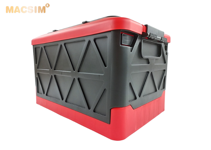 Hộp đựng đồ gấp gọn 2 ngăn  50L màu đỏ pha đen kích thước 50cm x 34cm  x 31cm - hộp đựng đồ trong cốp ô tô nhãn hiệu Macsim chất liệu PP cao cấp
