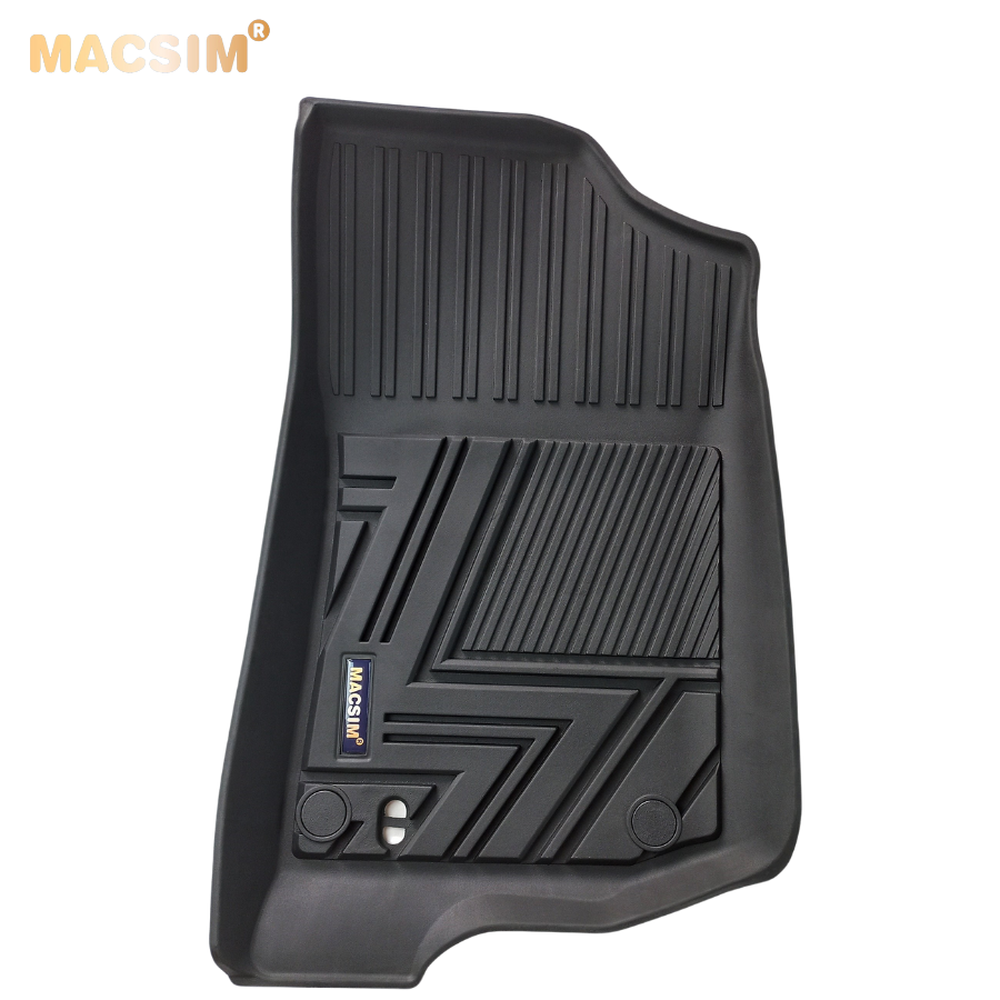 Thảm lót sàn xe ô tô Jeep Wrangler Rubicon New 2019-đến nay Nhãn hiệu Macsim chất liệu nhựa TPE đúc khuôn cao cấp - màu đen
