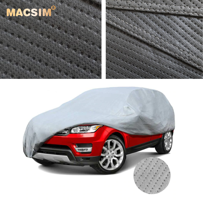Bạt phủ ô tô chất liệu vải không dệt cao cấp thương hiệu MACSIM dành cho hãng xe Cadillac màu ghi - bạt phủ trong nhà và ngoài trời