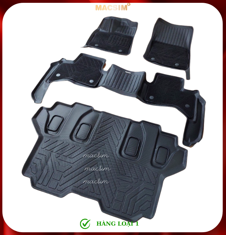 Thảm lót sàn ô tô 2 lớp cao cấp dành cho xe Land cruiser LC300  2022+ (sd2) nhãn hiệu Macsim chất liệu TPE màu đen