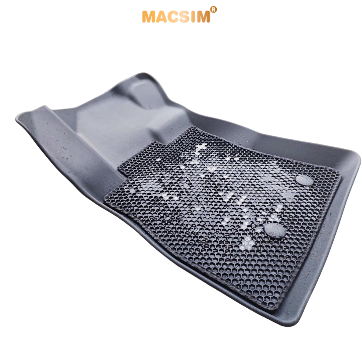 Thảm 2 lớp sd3 dạng lưới lục giác Isuzu Dmax 2015-2020 (D-max) màu đen bề mặt cao su siêu sạch nhãn hiệu Macsim