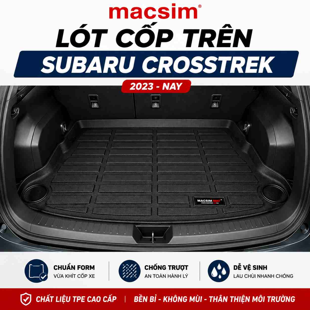 Thảm lót cốp xe Subaru Crosstrek 2024-2026 (Mã S1)