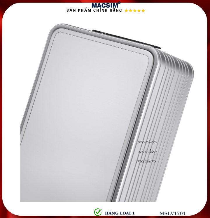 Vali hợp kim nhôm cao cấp Macsim MSLV1701cỡ 20 inches màu đen hàng loại 1