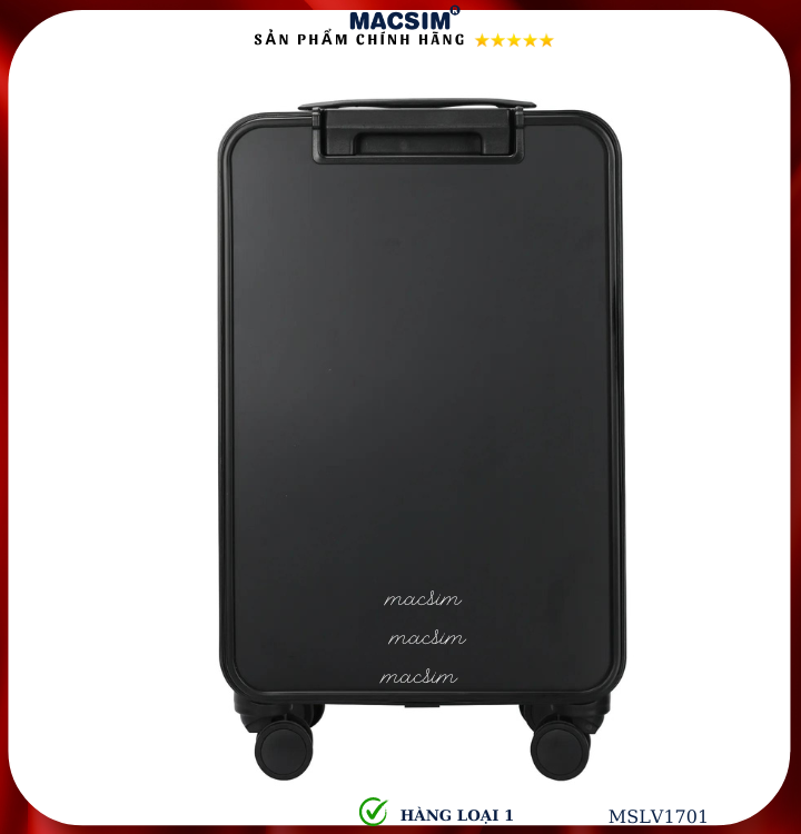 Vali hợp kim nhôm cao cấp Macsim MSLV1701 cỡ 20 inches màu đen hàng loại 1