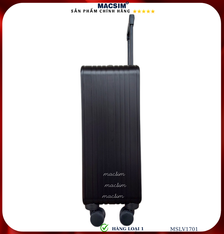 Vali hợp kim nhôm cao cấp Macsim MSLV1701 cỡ 20 inches màu đen hàng loại 1