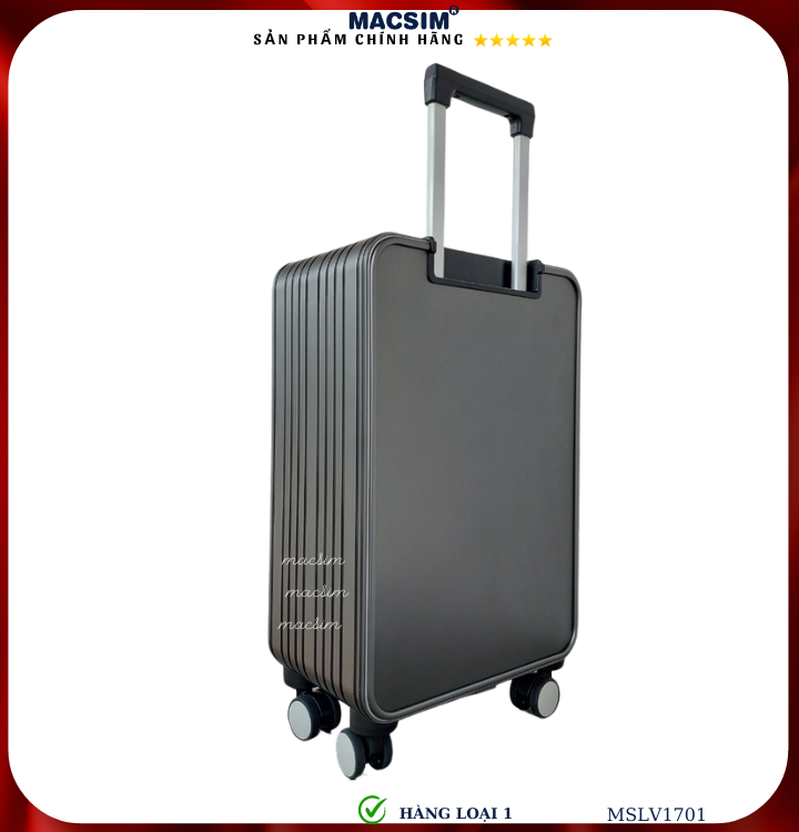 Vali hợp kim nhôm cao cấp Macsim MSLV1701cỡ 20 inches màu ghi hàng loại 1