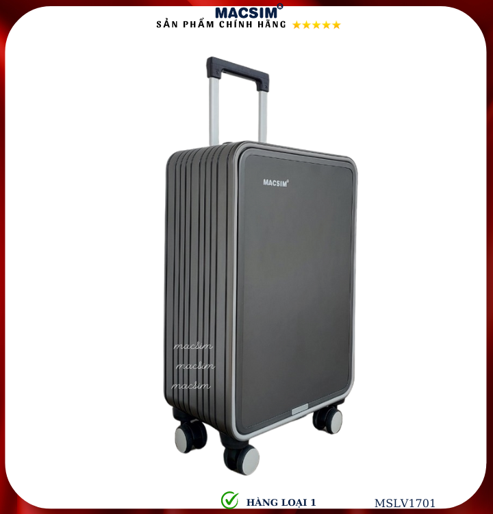 Vali hợp kim nhôm cao cấp Macsim MSLV1701cỡ 20 inches màu ghi hàng loại 1