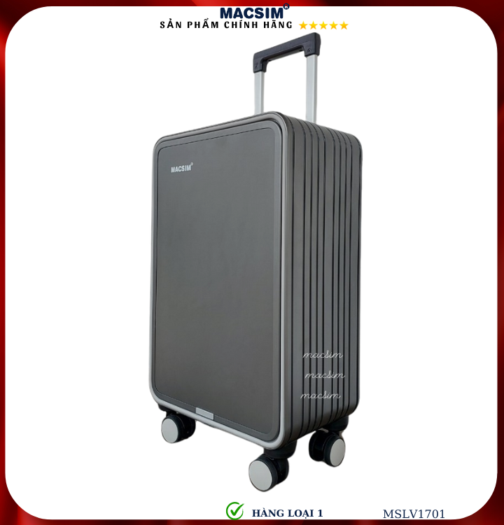 Vali hợp kim nhôm cao cấp Macsim MSLV1701cỡ 20 inches màu ghi hàng loại 1
