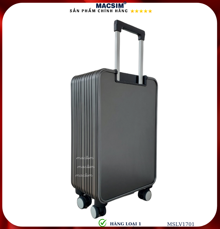 Vali hợp kim nhôm cao cấp Macsim MSLV1701cỡ 20 inches màu ghi hàng loại 1