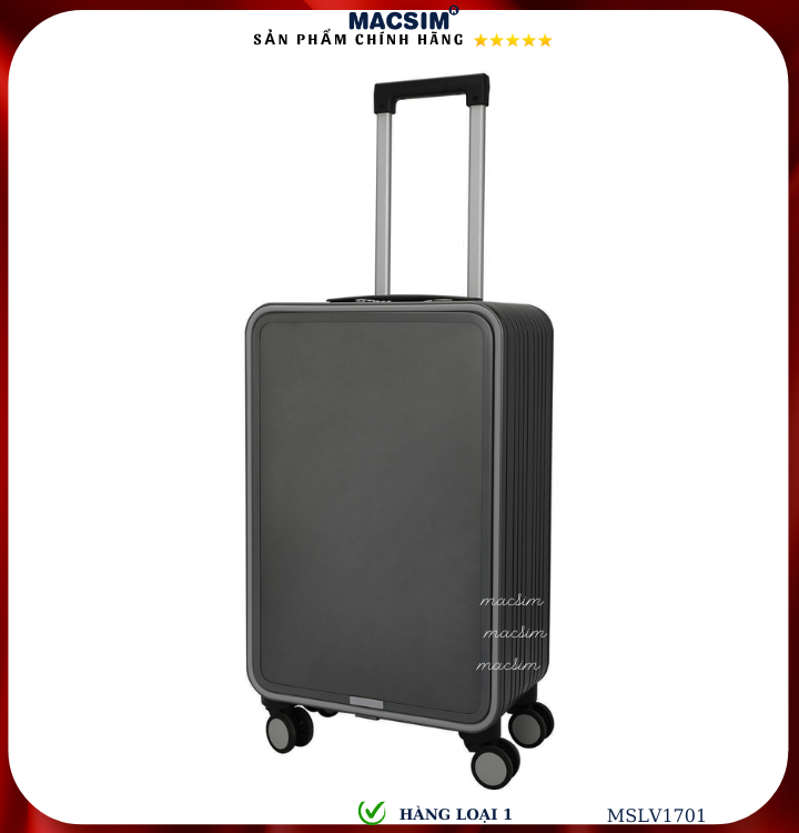Vali hợp kim nhôm cao cấp Macsim MSLV1701cỡ 20 inches màu ghi hàng loại 1