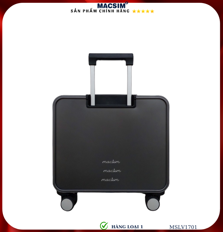 Vali 16 Inch Vector Vali hợp kim nhôm cao cấp Macsim MSLV1701cỡ 16 inches màu ghi hàng loại ...