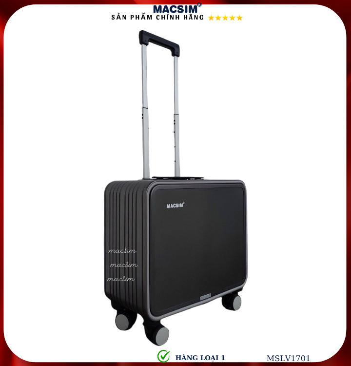 Vali hợp kim nhôm cao cấp Macsim MSLV1701cỡ 16 inches màu ghi hàng loại 1