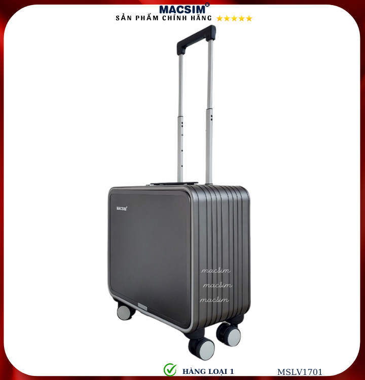 Vali hợp kim nhôm cao cấp Macsim MSLV1701cỡ 16 inches màu ghi hàng loại 1